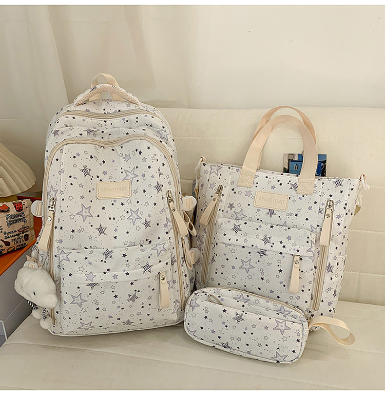 Sternbedruckter Multipurpose Schulrucksack und Tragetaschen-Set Brehn