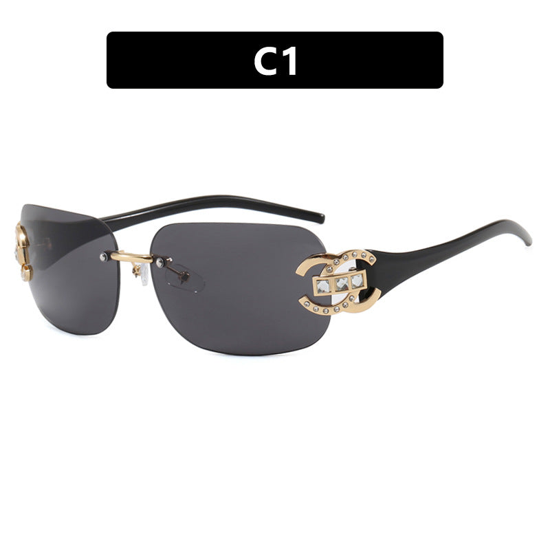 Damen modische Sonnenbrille mit luxuriösem Geometrie-Rahmen und schützendem UV-Filter Brehn