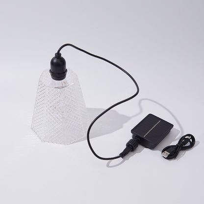 Crystal-Muster Solar Pendant Light USB Wiederaufladbar LED Brehn