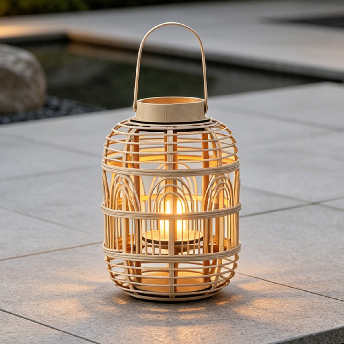 Dekorative Rattan-Laterne Brehn