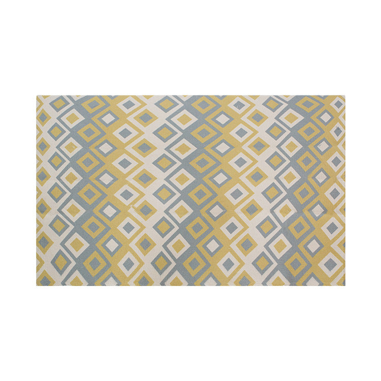 Flachgewebter Rechteck-Teppich für Wohn- und Eingangsbereich mit Quatrefoil‑Muster Brehn