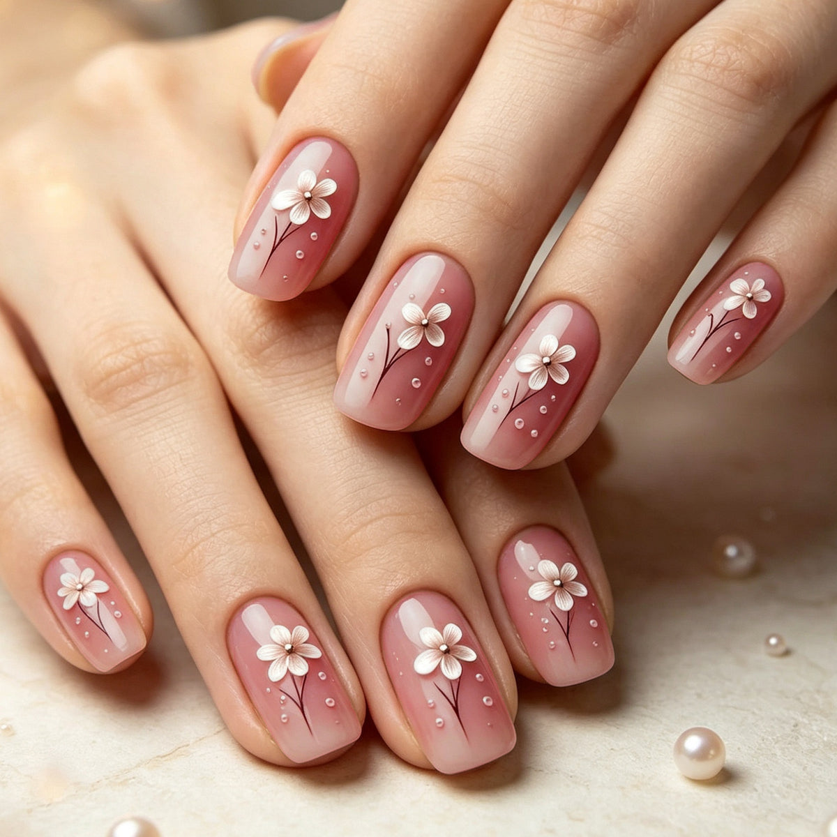 Florale Artifizierte Acryl-Nagelerweiterungen Brehn