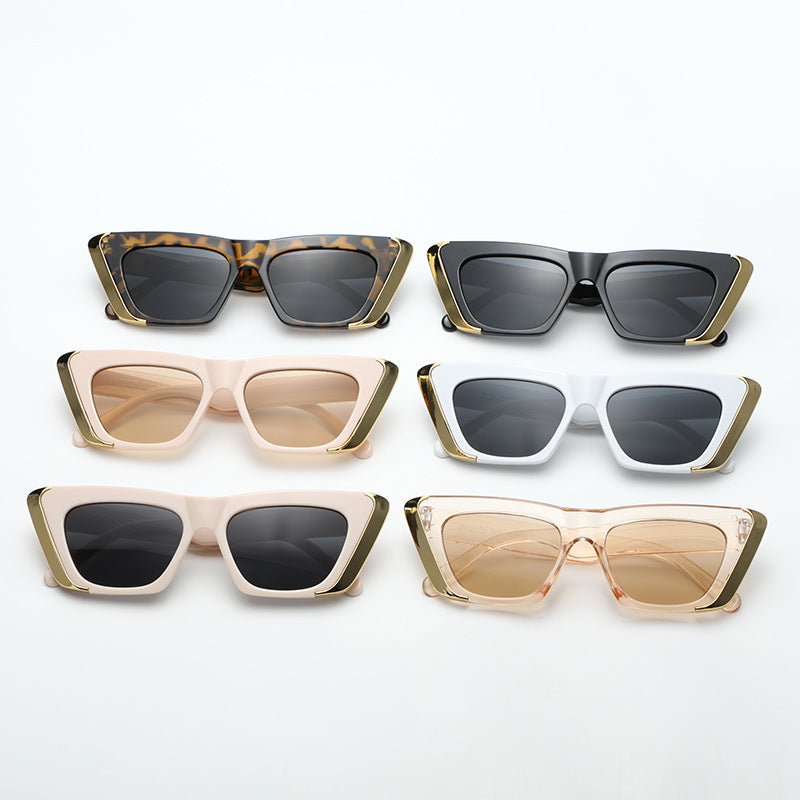 Damen modische Sonnenbrille mit eckigem Rahmen und luxuriösem Innenfutter Brehn