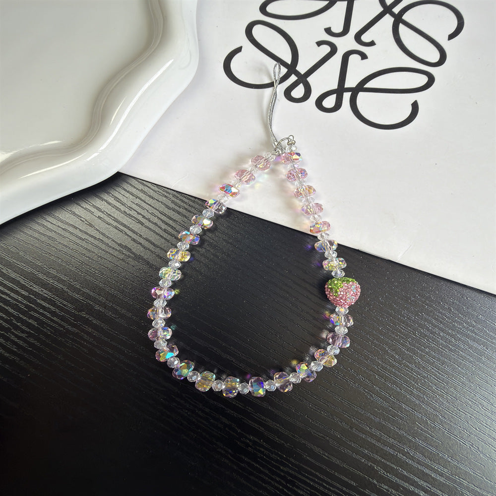 Charmante Erdbeer-Kristallperlen-Halskette Brehn