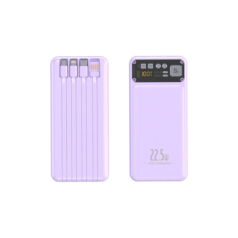 Powerbank mit Integriertem Kabelsystem und Digitaler Ladeanzeige Brehn