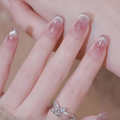 Glitzer Ombre Druck-Kunstnagelspitzen Brehn