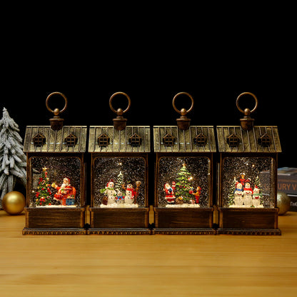Nostalgische Weihnachtslaterne mit beweglich großem Weihnachtsmann Brehn