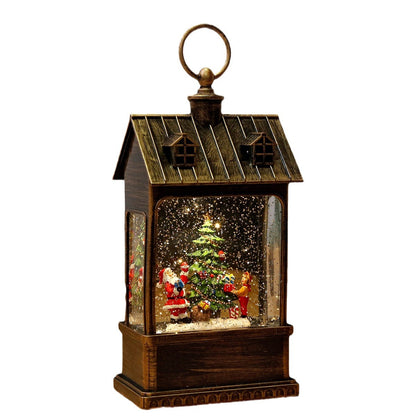 Nostalgische Weihnachtslaterne mit beweglich großem Weihnachtsmann Brehn