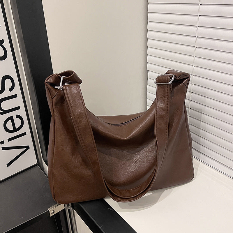 Lässige Faux-Leder Hobo-Tasche