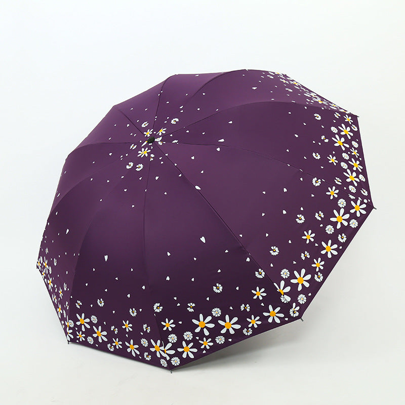 Damen Regenschirm mit floralem Design und verstärktem Rahmen Brehn