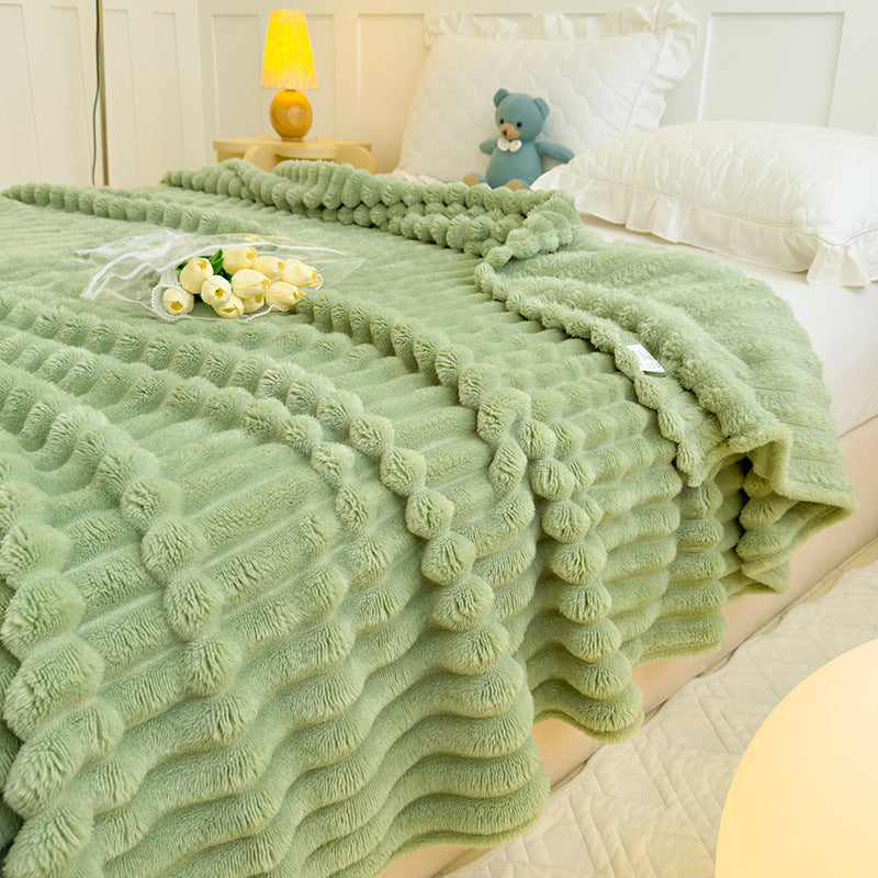 Damen Hochflor Kuscheldecke mit Wellenmuster Brehn