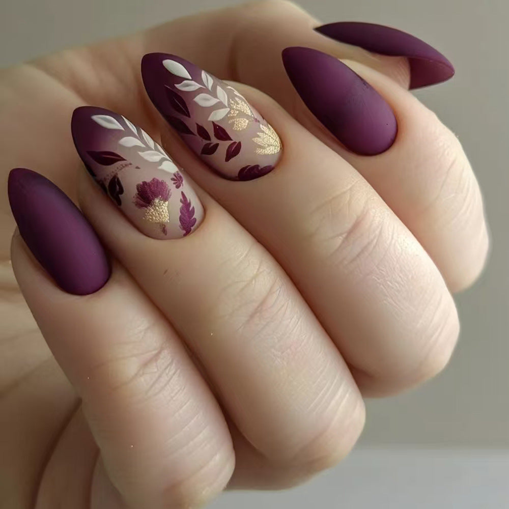 Elegante florale Press-On-Nagelset Brehn