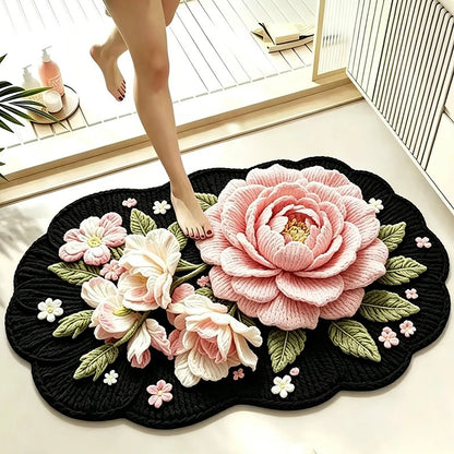 Blumenmuster Plush Badmatte