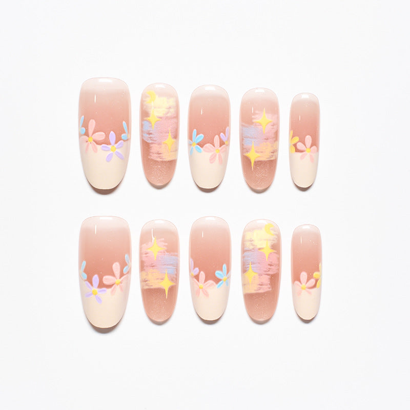 Florales Dekoratives Press-On-Nagel-Set Brehn