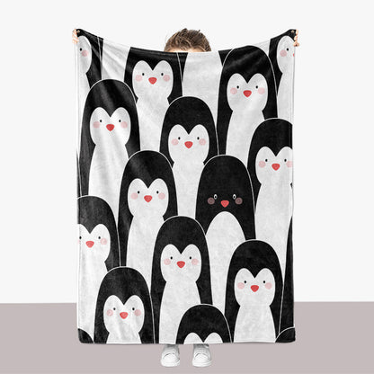 Pinguin-Themen-Plüsch-Wurfdecke