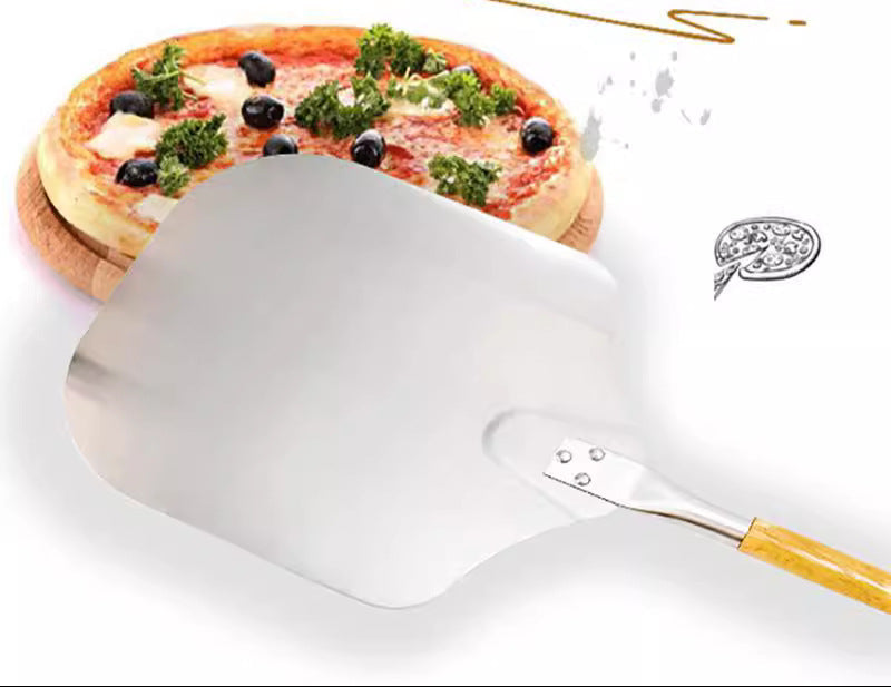 kommerzielle Aluminium-Pizzaschaufel mit langem Holzgriff Brehn