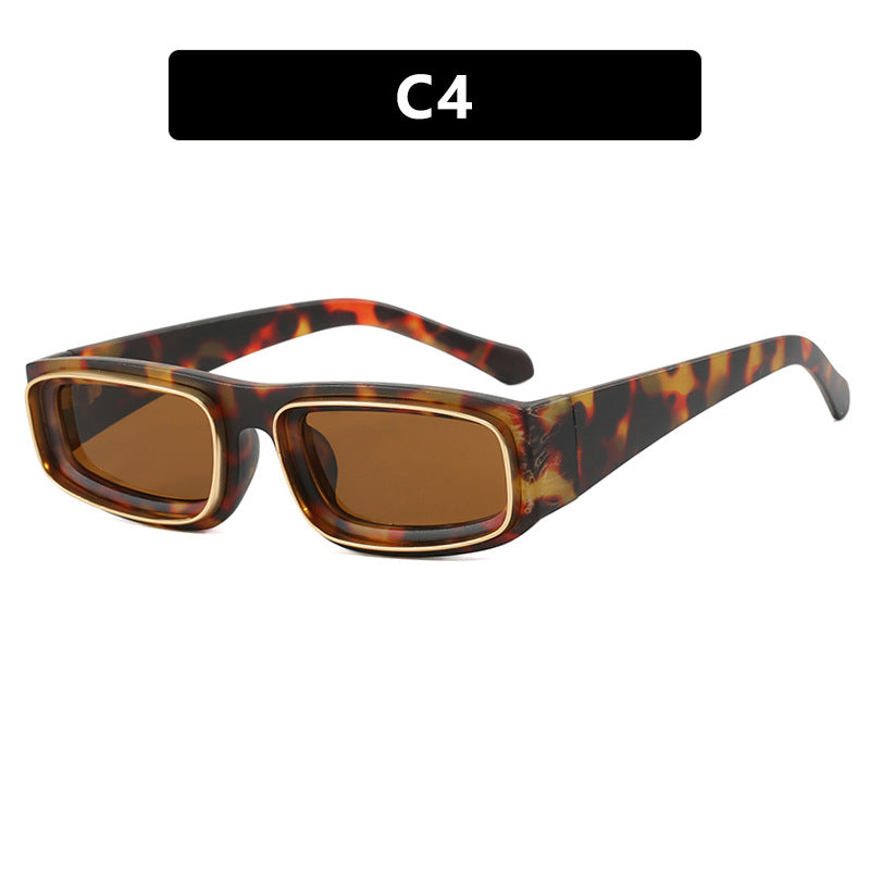 Damen trendige rechteckige Sonnenbrille mit elegantem Farbenspiel Brehn