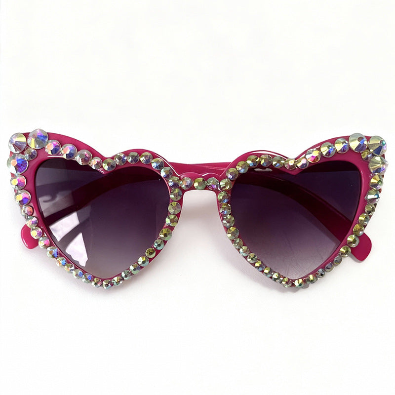 Rhinestone Herzförmige Sonnenbrille Brehn