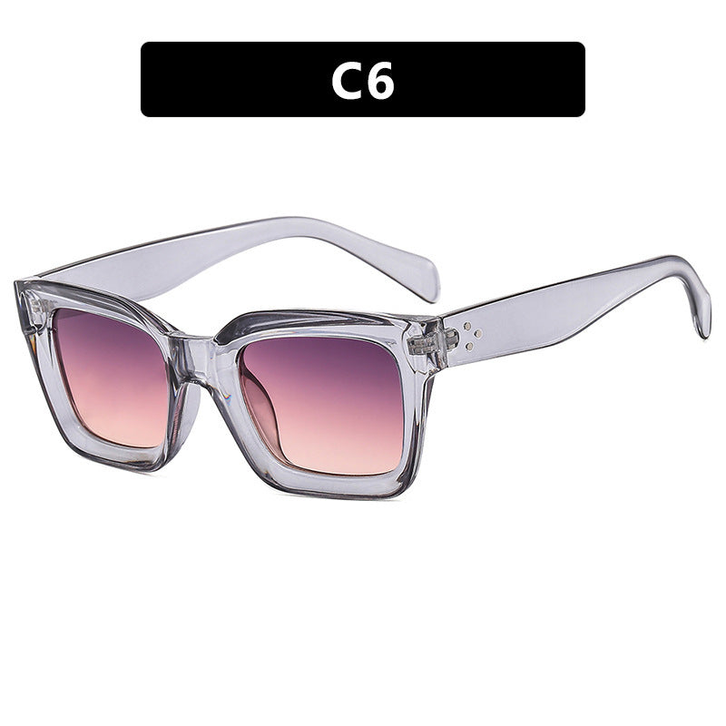 Damen modische quadratische Sonnenbrille mit schmalem Rand Brehn