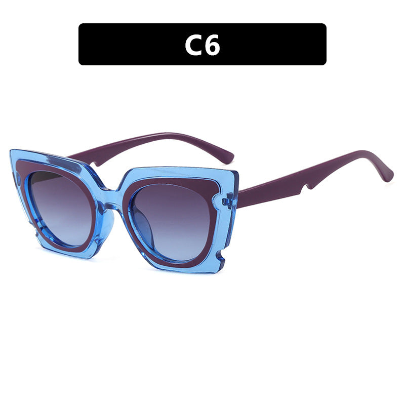 Damen oversized Sonnenbrille mit extravagantem Rahmen und UV-Schutz Brehn