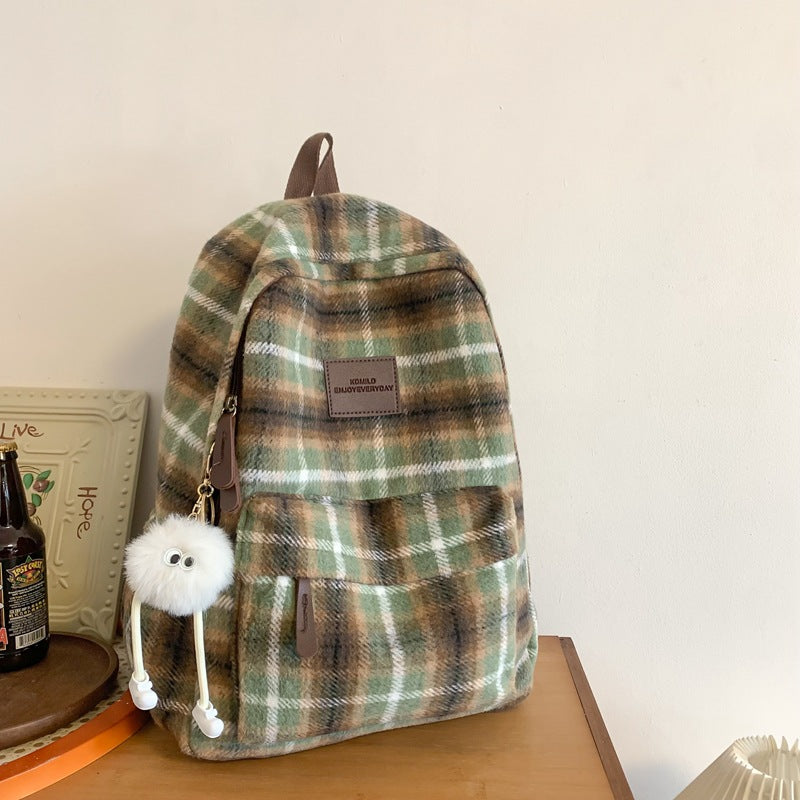 Gemütlicher karierter Schulrucksack Brehn