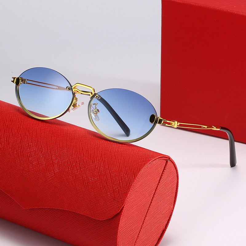Damen modische Sonnenbrille mit filigranem Metallrahmen und stylishem Design Brehn
