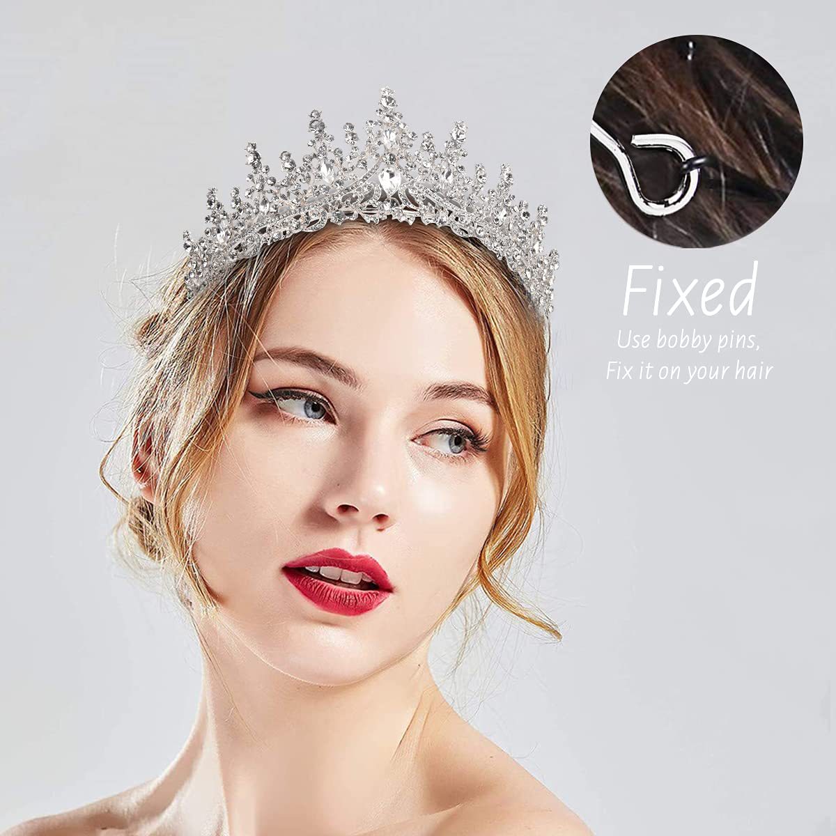 Damen Hochzeit Tiara und Schleier Set Brehn