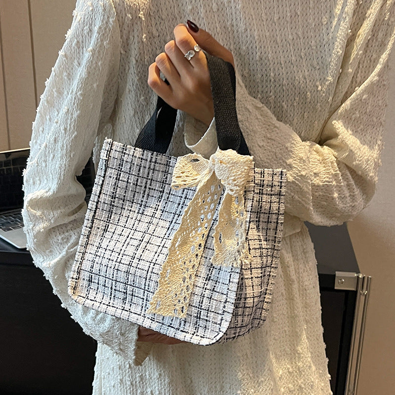 Spitzen-Detail Strukturierte Tote Bag