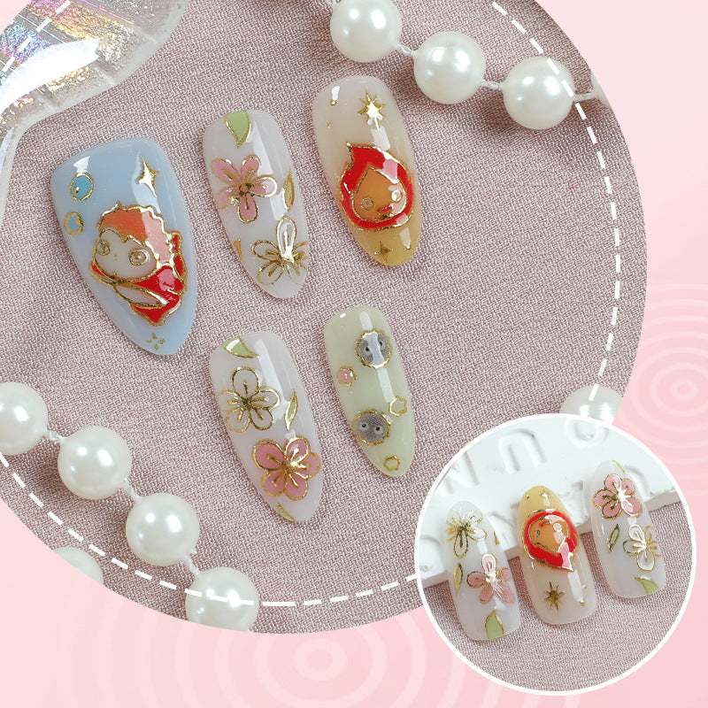 Artistic Character-Themed Press-On Nail Art Set Brehn