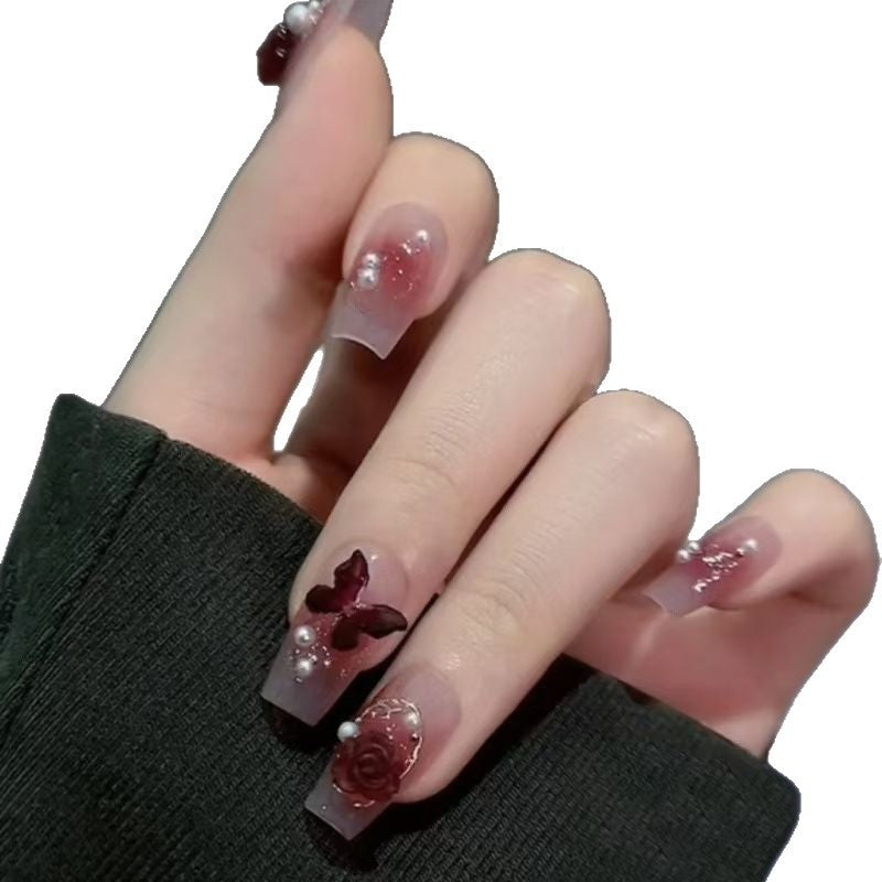 Künstliche Nagelspitzen mit Blumenmuster Brehn