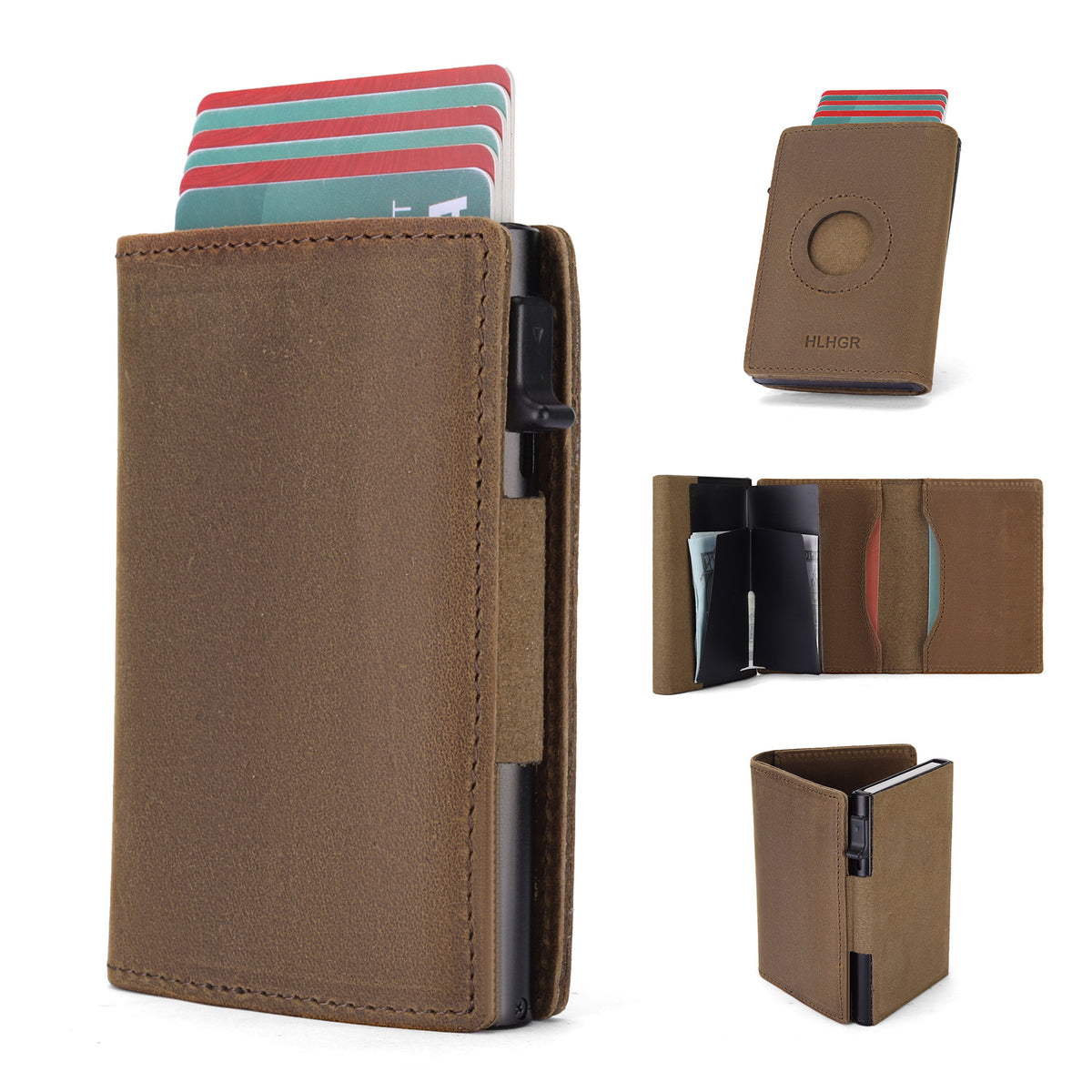 RFID-blockierendes Leder-Kartenetui Brehn