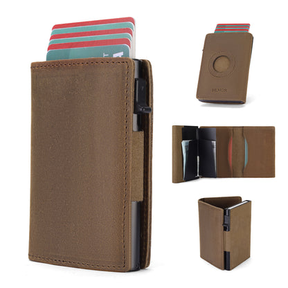 RFID-blockierendes Leder-Kartenetui Brehn