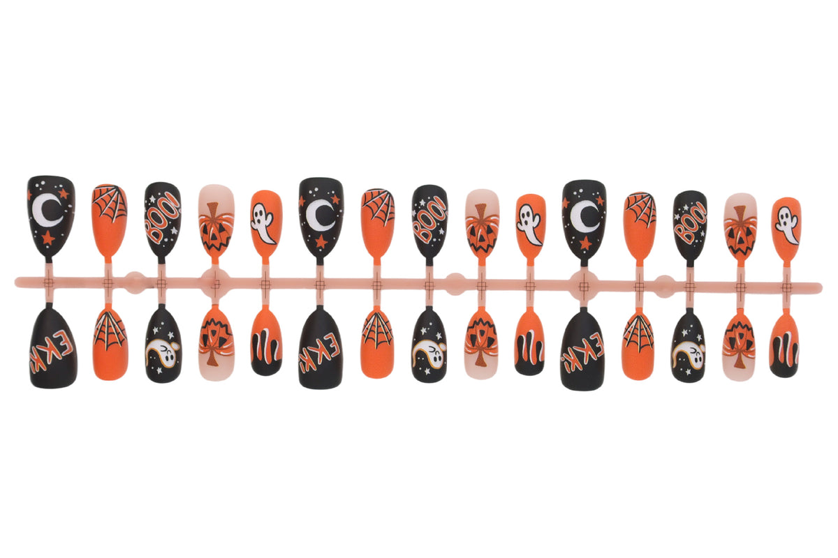 Halloween Kunstnagelset mit Halloween-Motiven und kreativen Designs Brehn