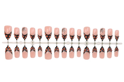 Halloween Kunstnagelset mit kreativen Kürbis- und Spinnenmotiven Brehn
