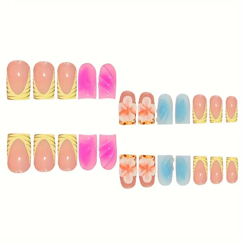 Tropisches Floral Acryl Nagelkunst Set Brehn