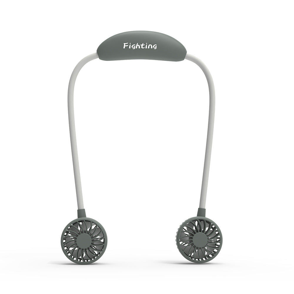 Unisex nan tragbarer Nackenventilator mit doppelten Lüfterköpfen, flexiblem Halsbügel, leisem bürstenlosem Motor und USB-Ladefunktion Brehn