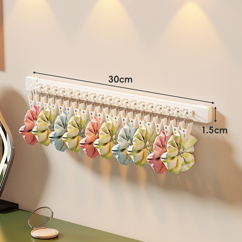 Wandmontierter rotierender Haarschmuck- und Haarbandorganisator mit schwenkbaren Clip-Haken