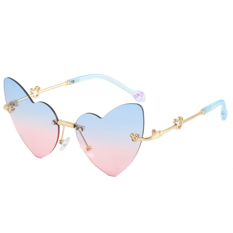 Damen Herzförmige Sonnenbrille mit verziertem Rahmen Brehn