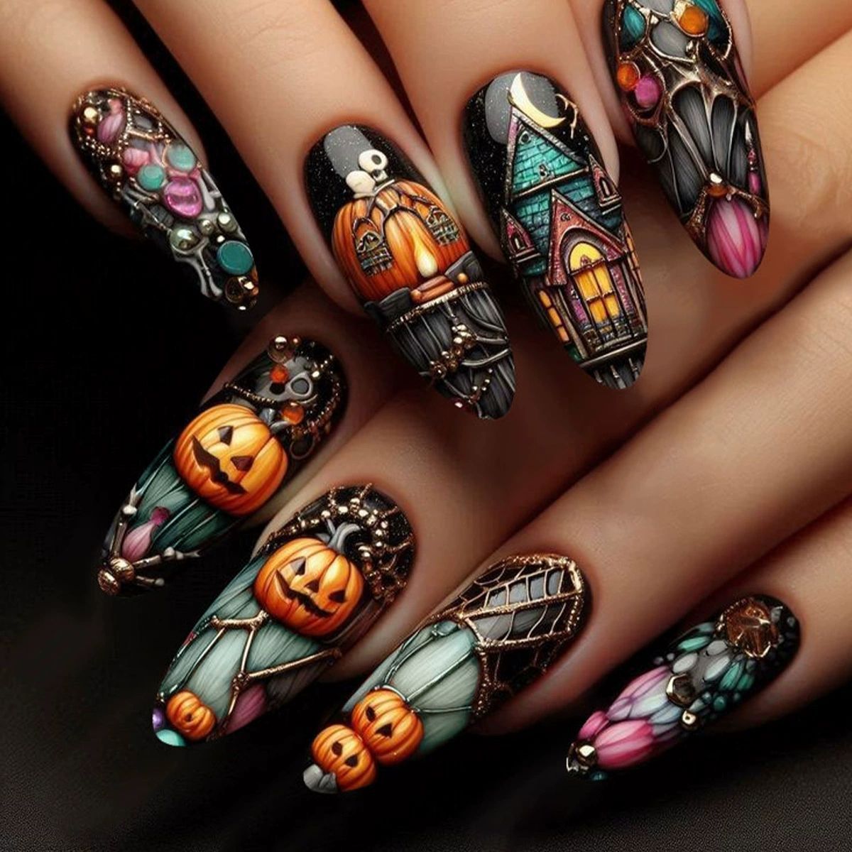 Halloween-Themen Gruselig Nagelkunst Brehn