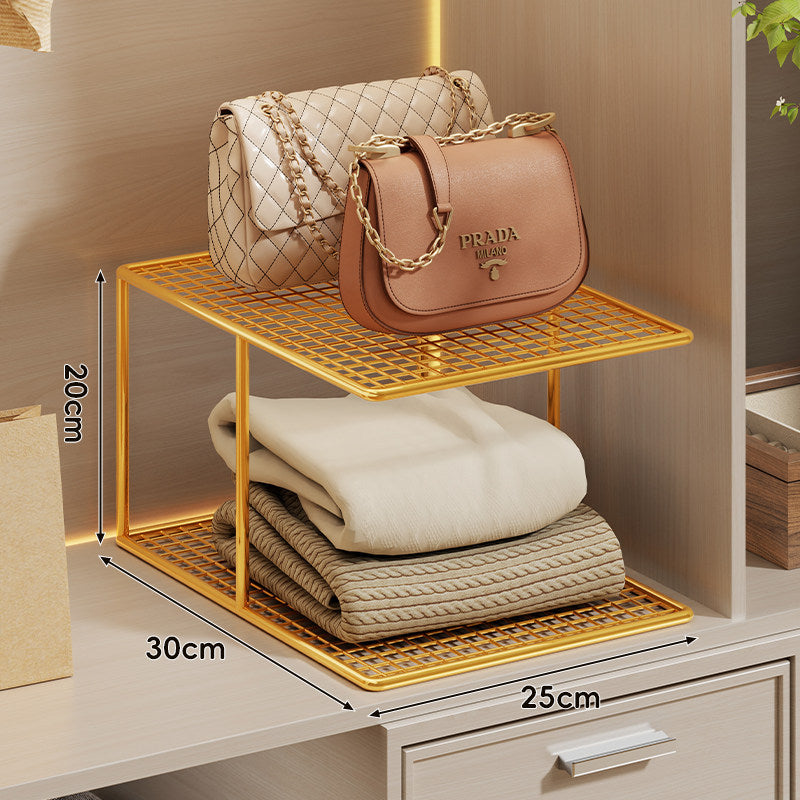 Dreifach-Tier Gitter-Mesh Kleiderschrankregal Organizer mit stapelbarem modularen Design