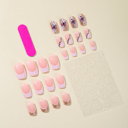 Elegante Florale Glitzer Acryl Nagelverlängerungen Brehn