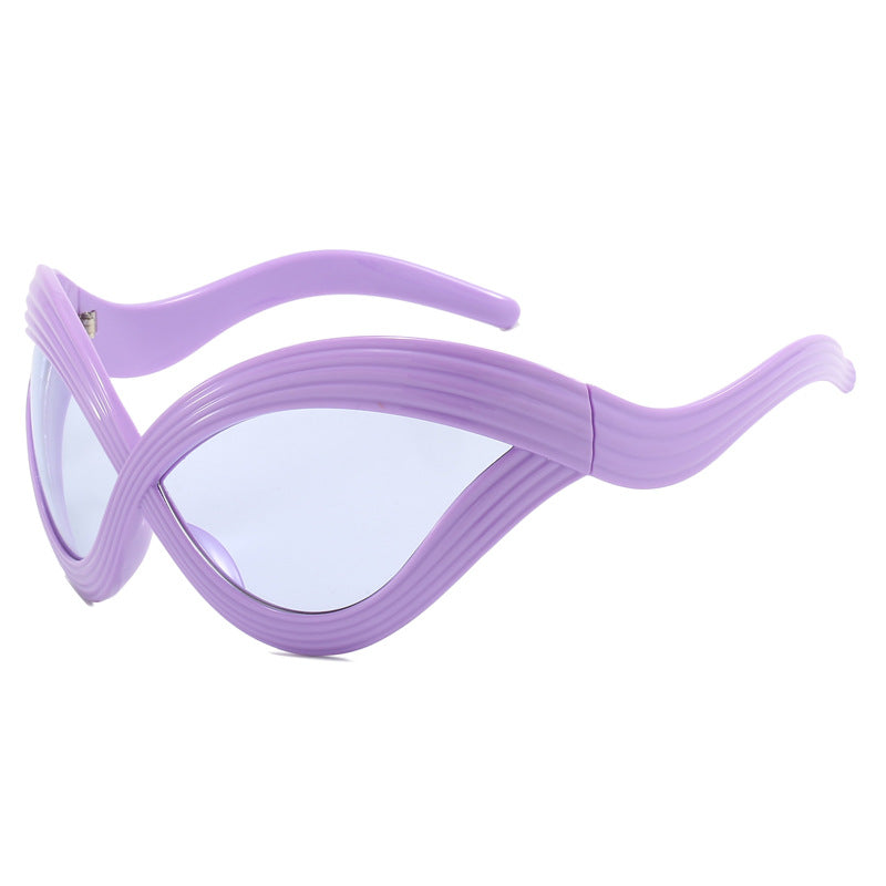 Damen trendige designer Sonnenbrille mit geschwungenem Rahmen Brehn