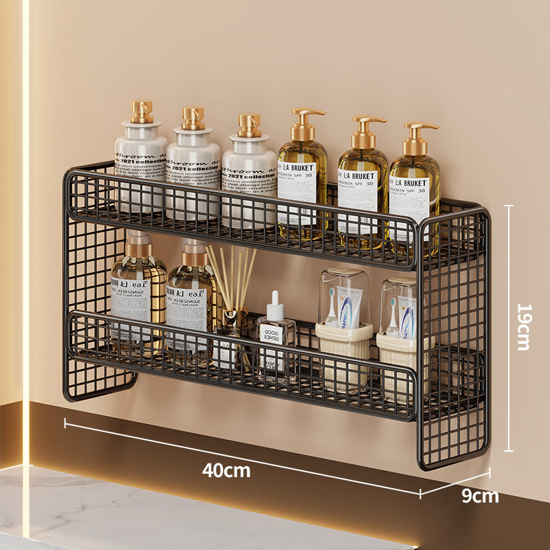 Dreifach-Tier Wandmontierter Metallgitter Badezimmer-Organizer Regal