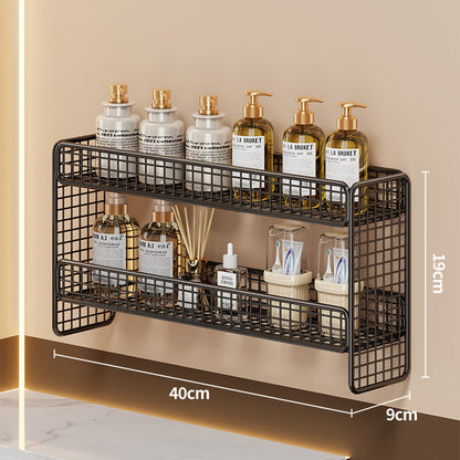 Dreifach-Tier Wandmontierter Metallgitter Badezimmer-Organizer Regal