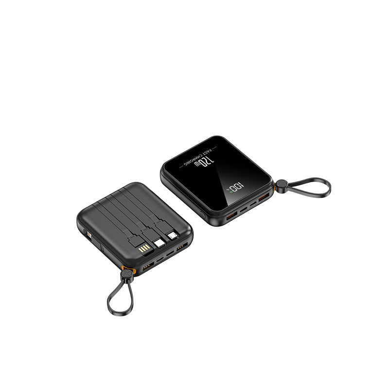 Tragbare Powerbank mit integriertem Ladekabel und LED-Anzeige Brehn