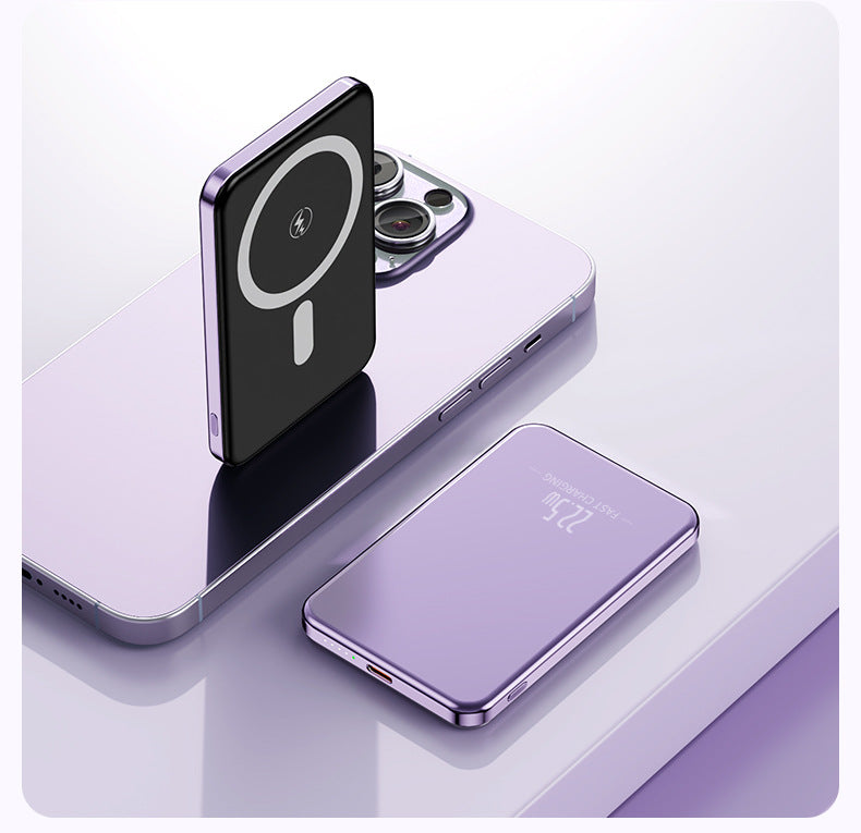 Tragbare Induktions-Powerbank mit Schlankem Design und LED-Anzeige Brehn