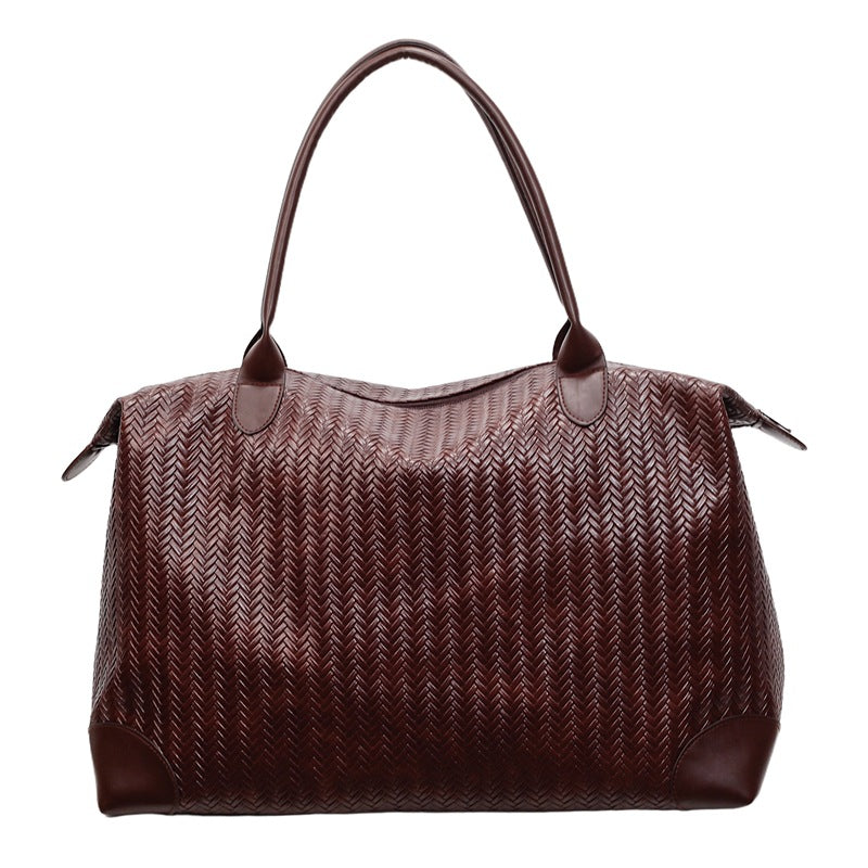 Gewebe Leder Reise Handtasche