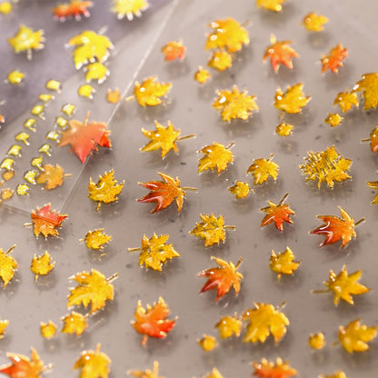 Herbstblatt Nagelkunst Aufkleber