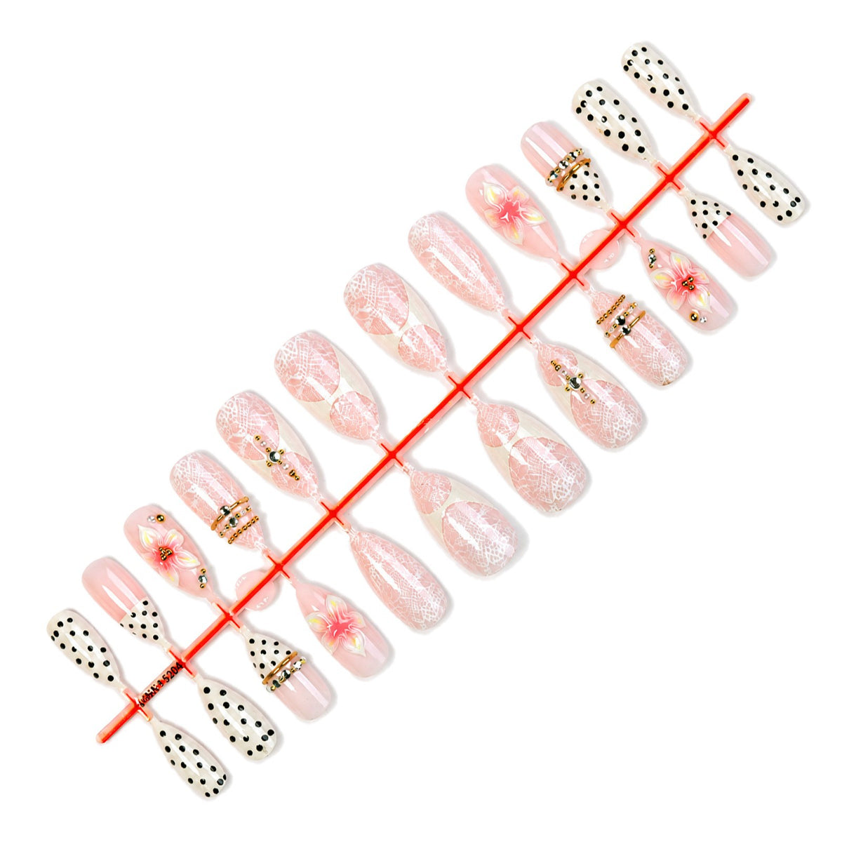 Kunstnagelset mit floralen und glitzernden Akzenten Brehn