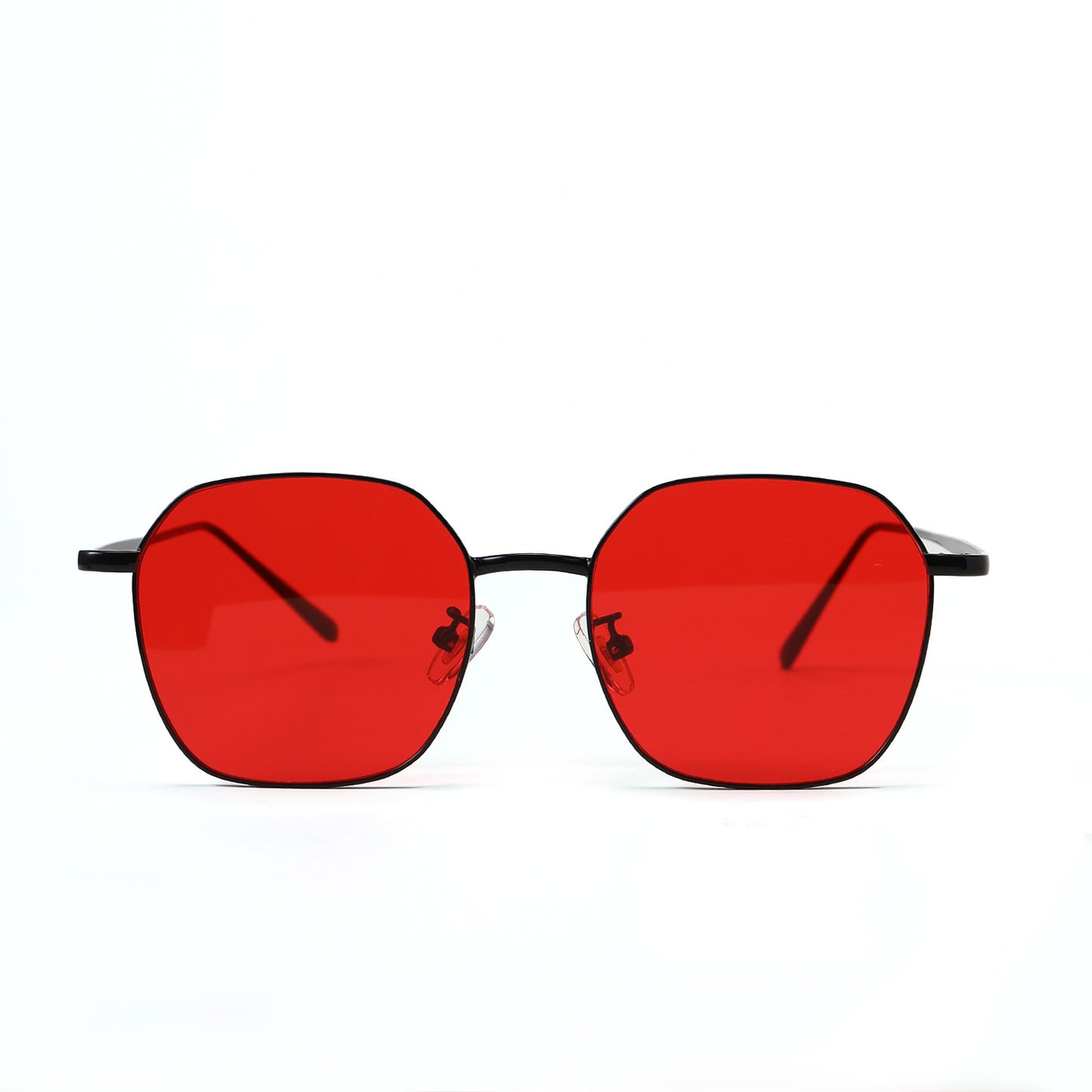 Damen geometrische Sonnenbrille mit modernem Metallrahmen Brehn